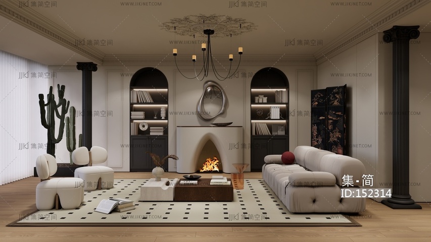 中古风客餐厅模型