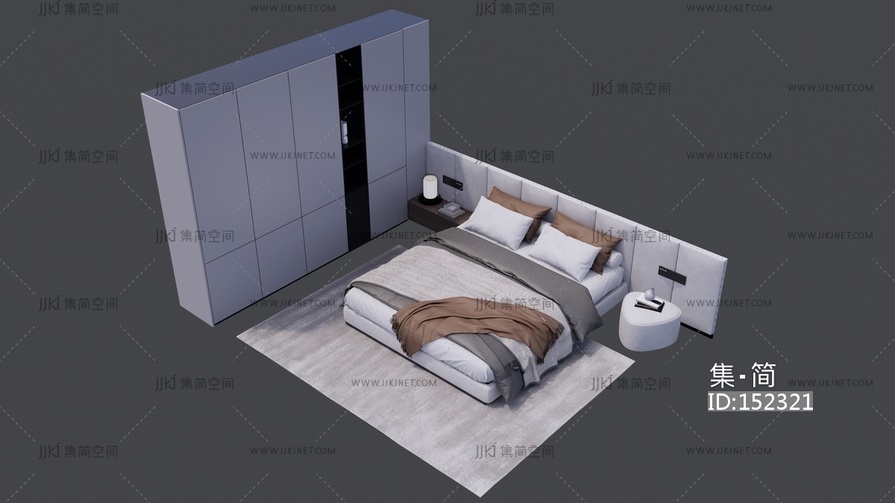 现代简约双人床