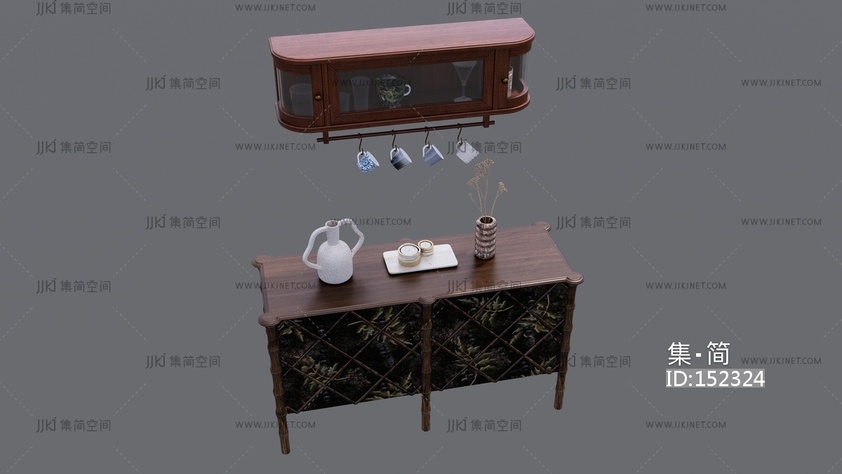 中古风装饰边柜