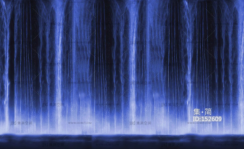 瀑布屏幕投影幕电视画面贴图