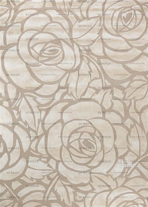 新中式花纹花瓣地毯 (3)