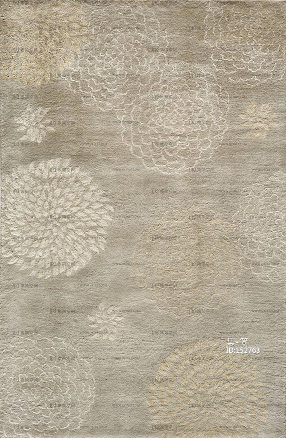 新中式花纹花瓣地毯 (5)