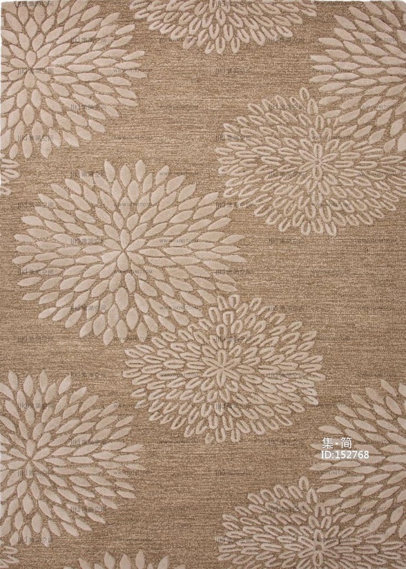 新中式花纹花瓣地毯 (10)