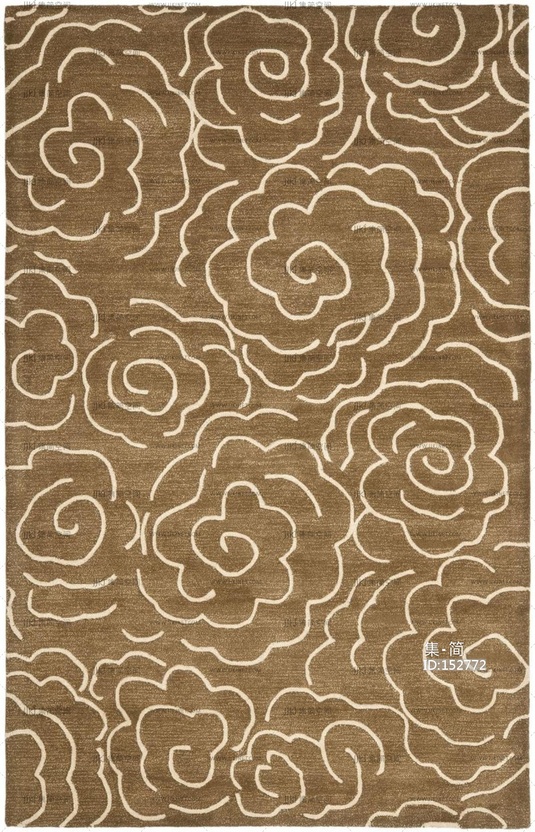 新中式花纹花瓣地毯 (14)