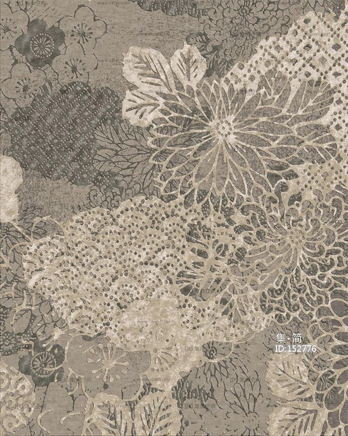 新中式花纹花瓣地毯 (20)