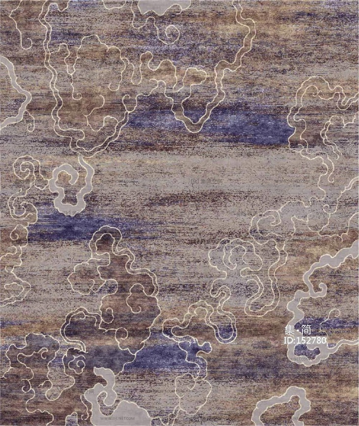 新中式花纹花瓣地毯 (25)