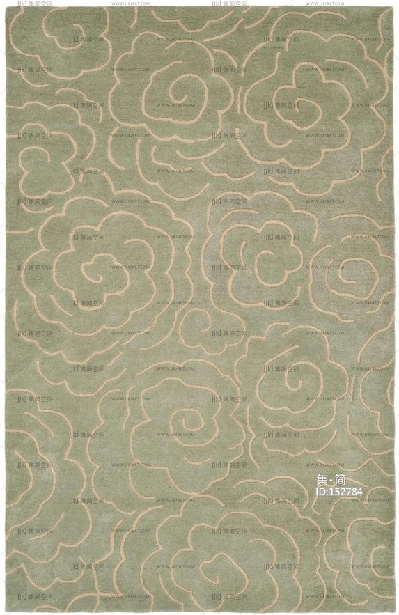 新中式花纹花瓣地毯 (33)