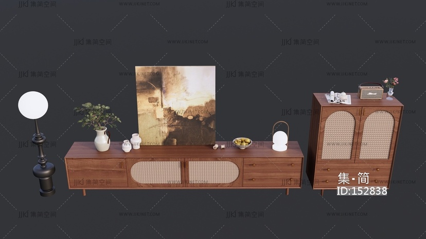 中古风电视柜组合