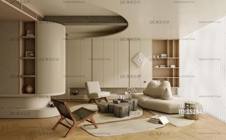 中古家居客厅SU模型