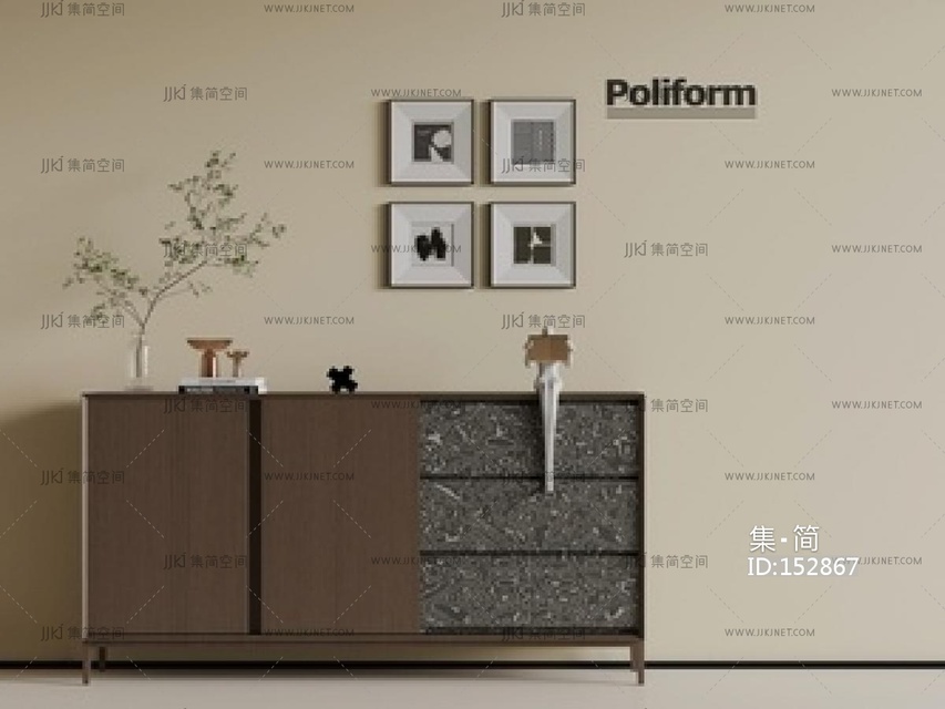 现代意式玄关柜SU模型