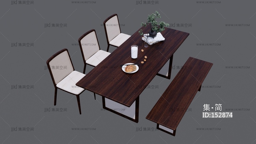 中古风长茶桌组合