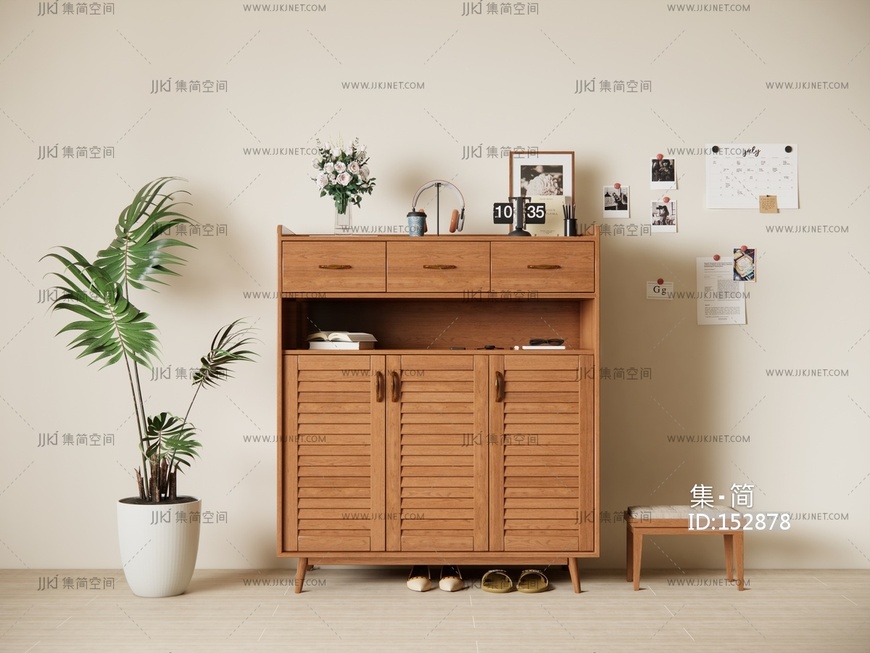 北欧鞋柜 玄关鞋柜 矮柜 储物柜 便签墙