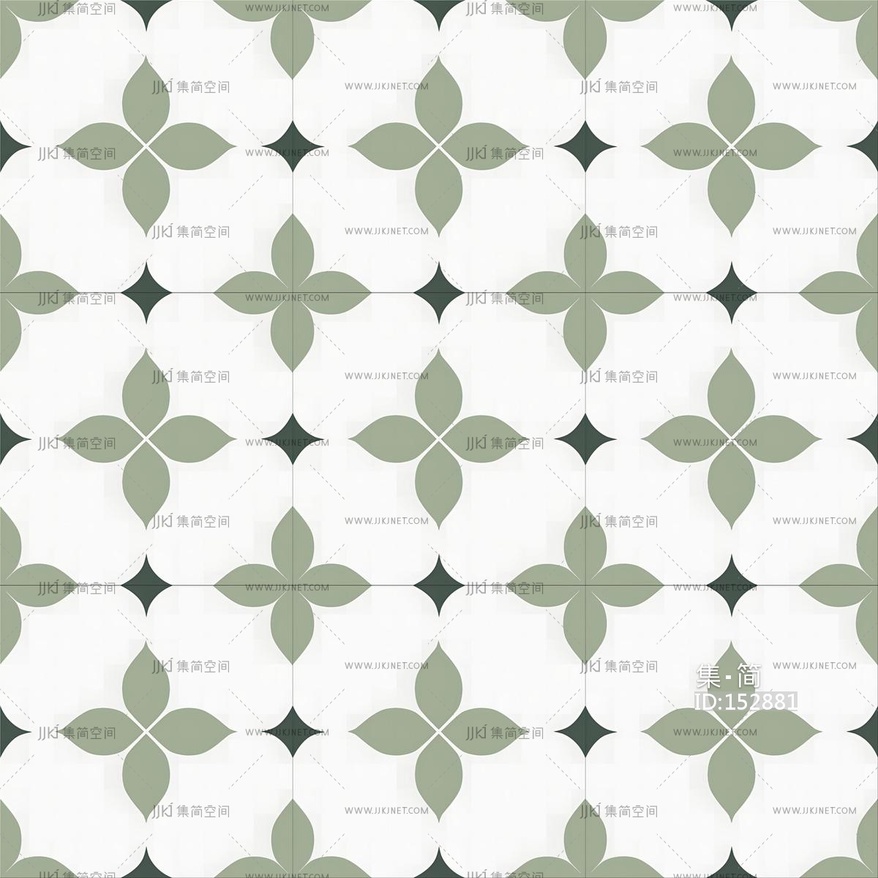 北欧简约花砖贴图