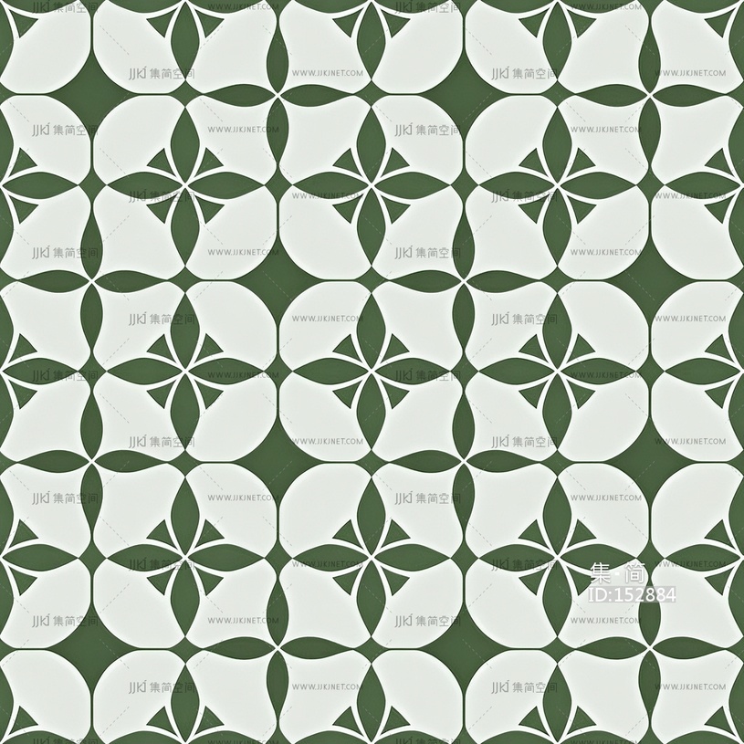 法式北欧仿古砖_无缝小法绿色花砖_无缝墨绿几何花砖_花砖_艺术砖_地砖贴图