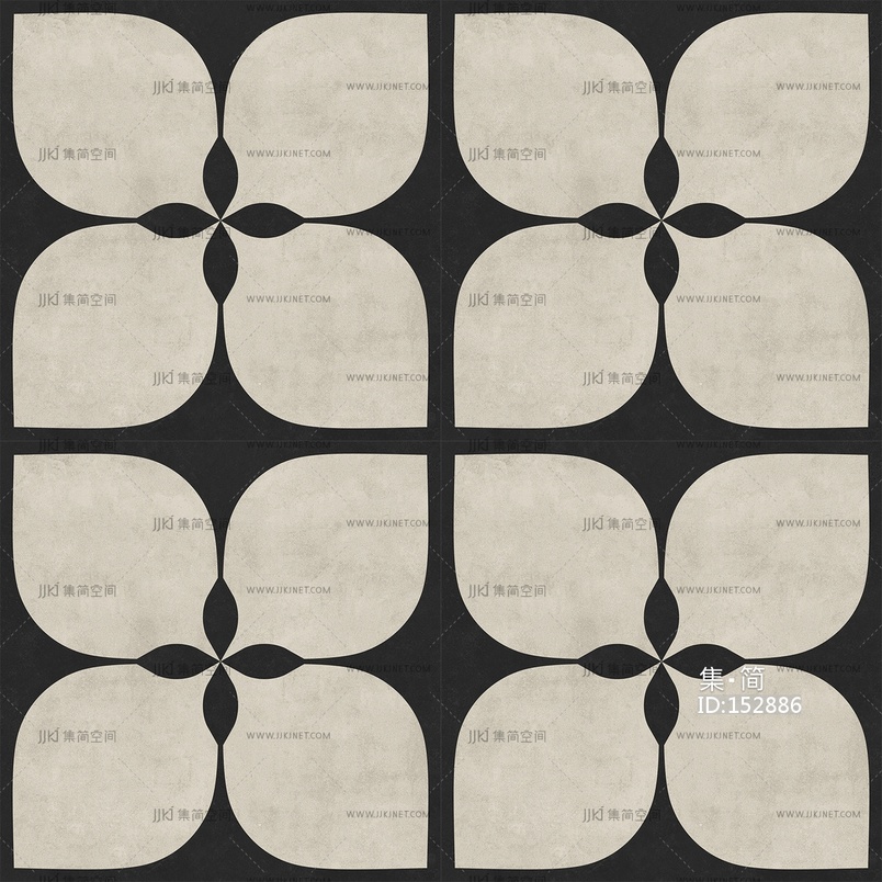 法式复古瓷砖_小花砖_复古法式_中古风_复古美式_四叶草花砖贴图