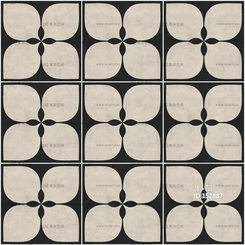 法式复古仿古砖_复古法式几何花砖贴图