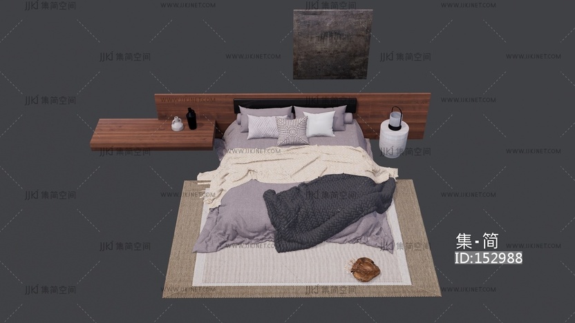 中古风实木双人床家具