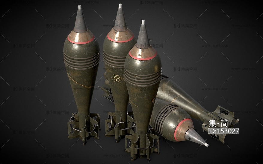 军事器材_炮弹_迫击炮弹_弹药3D模型