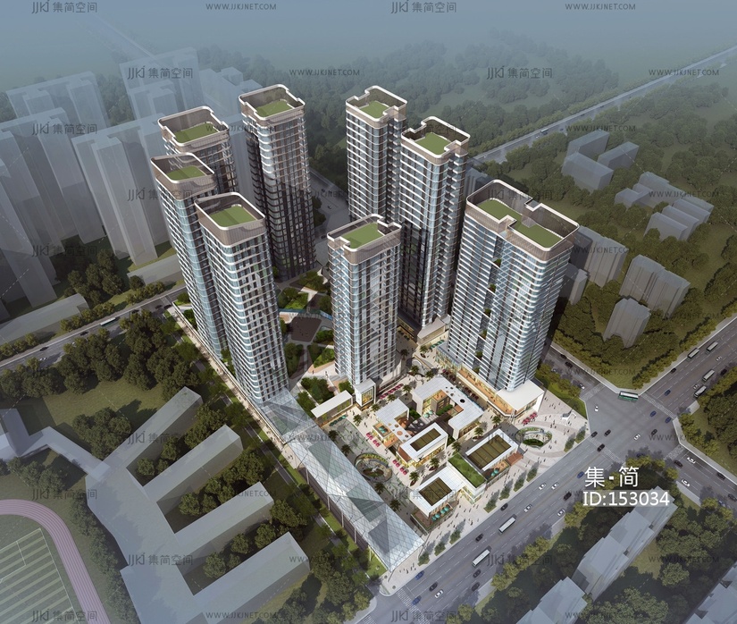 高层办公楼SU模型