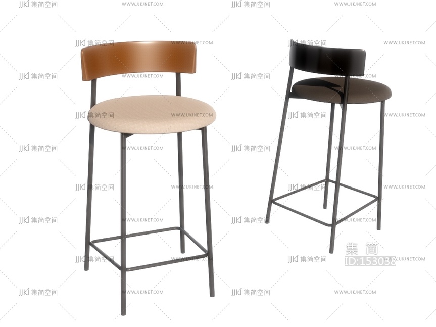 现代吧椅组合SU模型