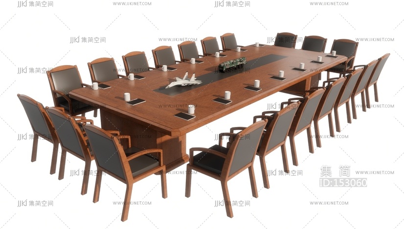 现代央企国企党政机关办公家具会议桌su模型