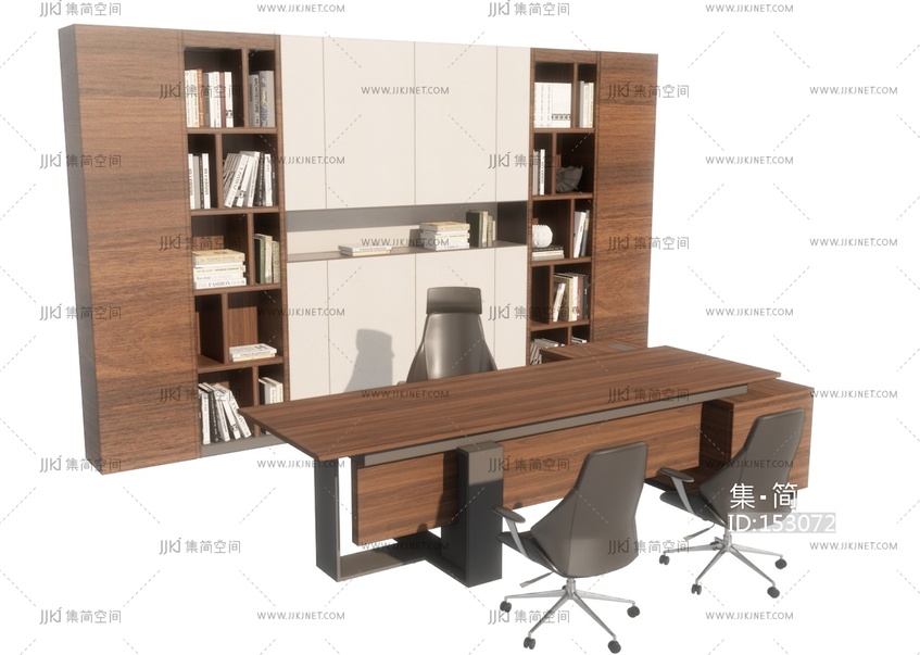 总经理办公室家具办公桌班台su模型