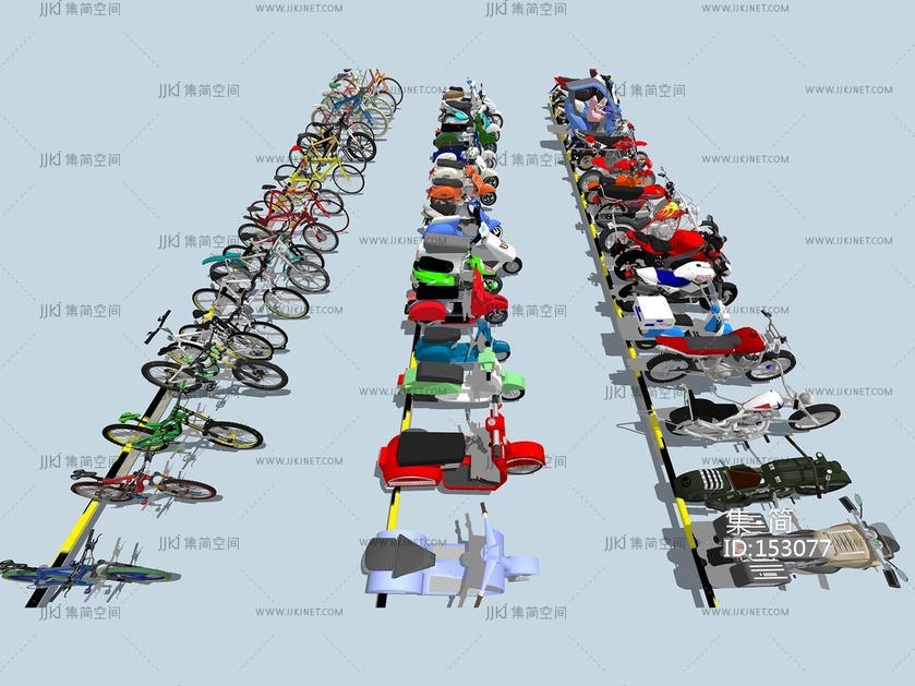 电动车_电瓶车_自行车_摩托车,电动车，3D模型