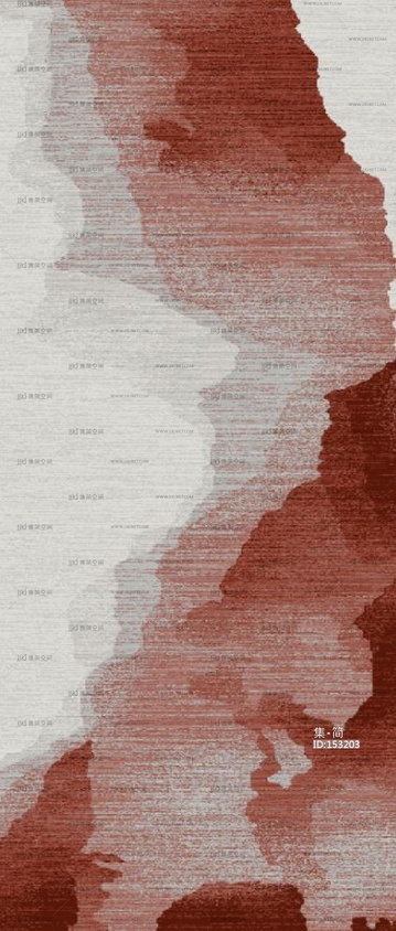 新中式红色渐变走廊地毯 (1)