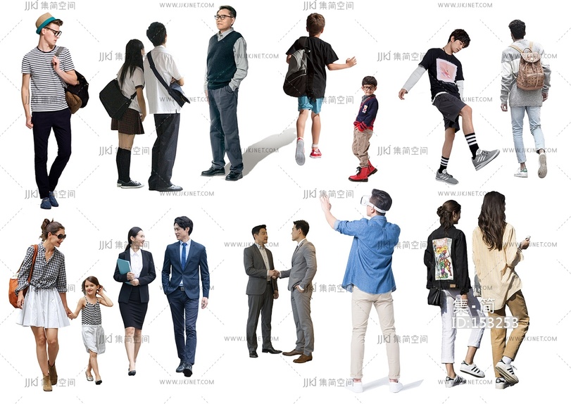 现代其它_免抠商务休闲人物_亲子psd素材