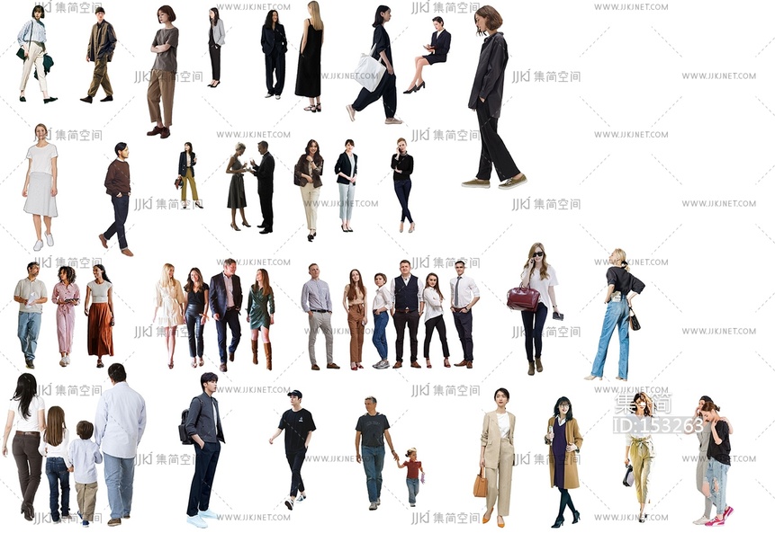 23-现代时尚休闲人物，办公人物psd素材