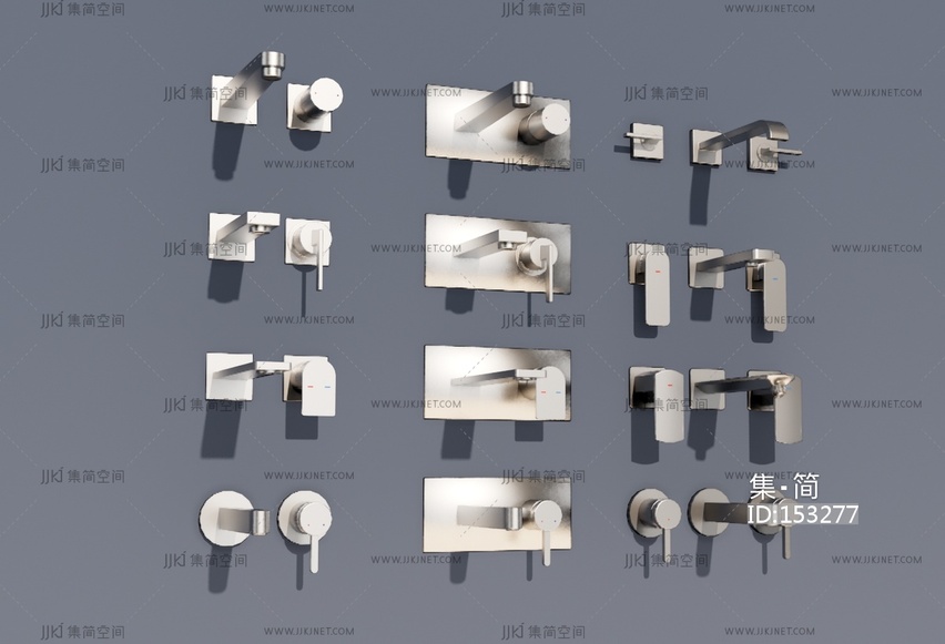 现代极简水龙头SU模型