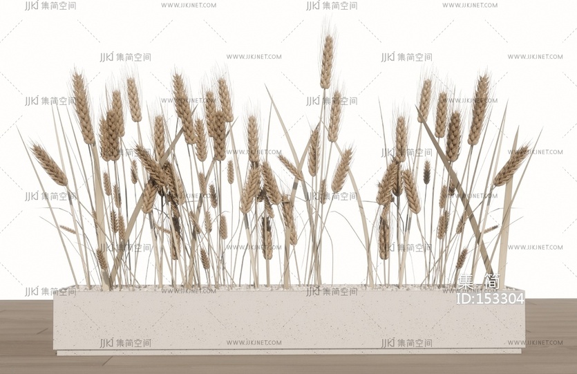 麦穗花箱_植物组合_农作物SU模型