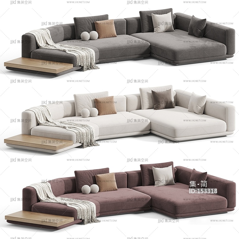 现代简约多人沙发_转角沙发_客厅沙发_布艺沙发_多人沙发_模块沙发3D模型cr