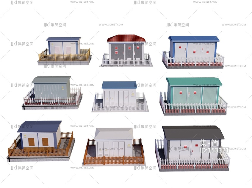现代配电房_变电箱_变压器3D模型