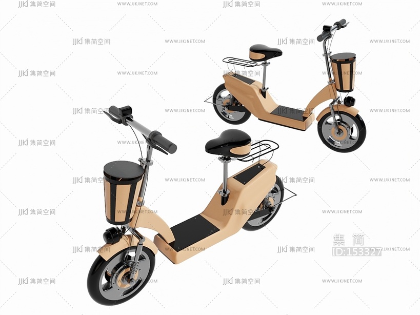 现代自行车_电动车3D模型