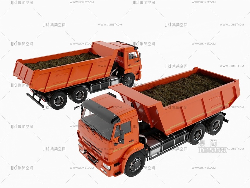 卡车渣土车，翻斗车火车工地货车其他交通工具3D模型