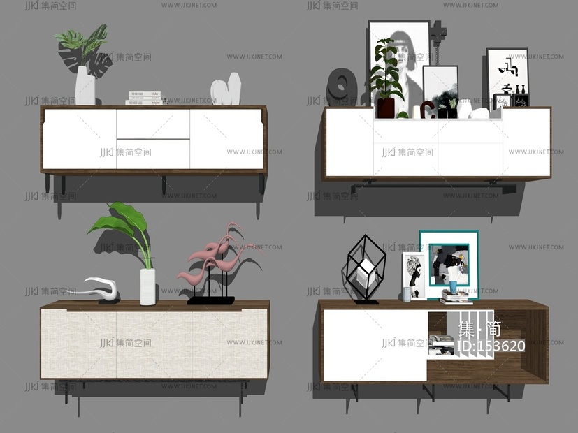 现代边柜 su草图模型