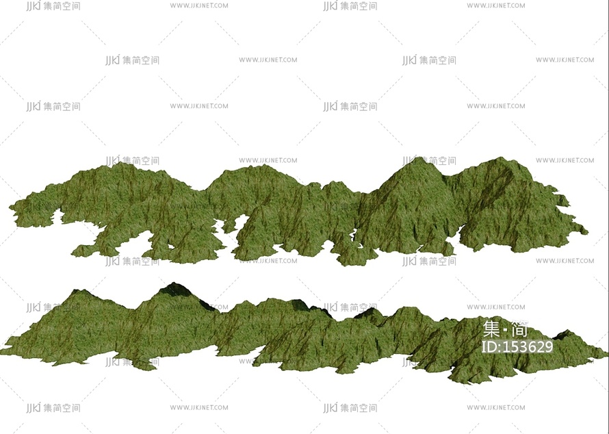 现代景观群山3D模型