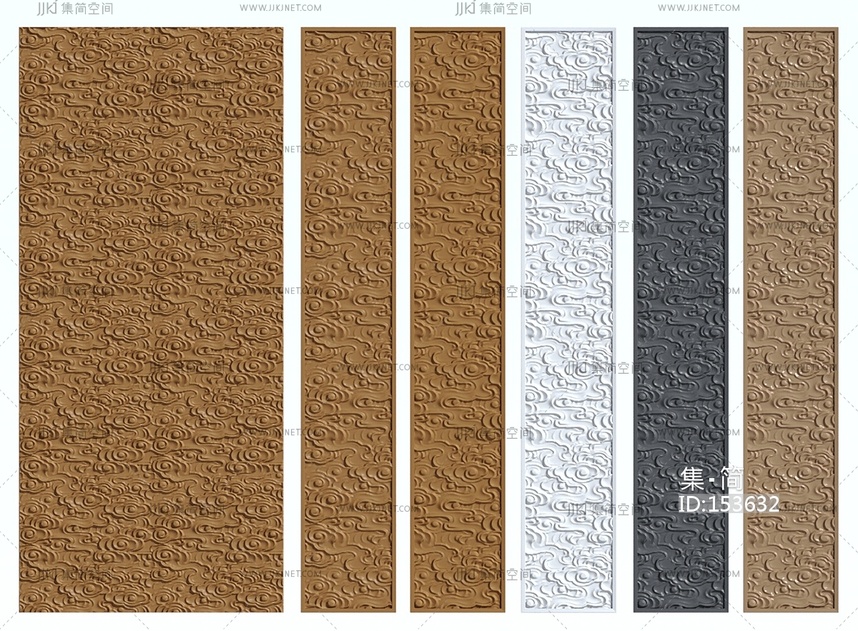 中式雕花_中式祥云浮雕3D模型