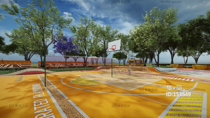 现代市政体育运动公园su模型 