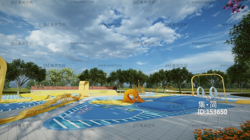现代市政体育运动公园su模型 