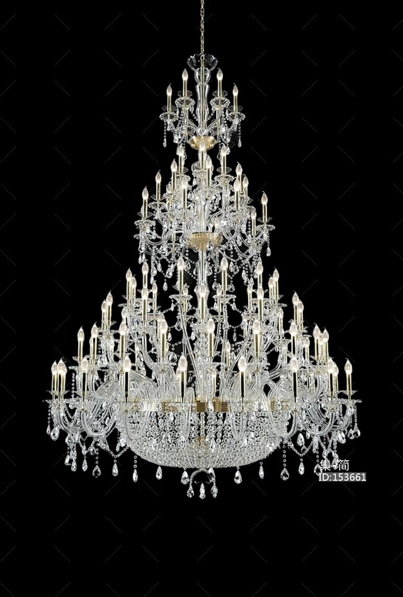 欧式吊灯_水晶吊灯3D模型