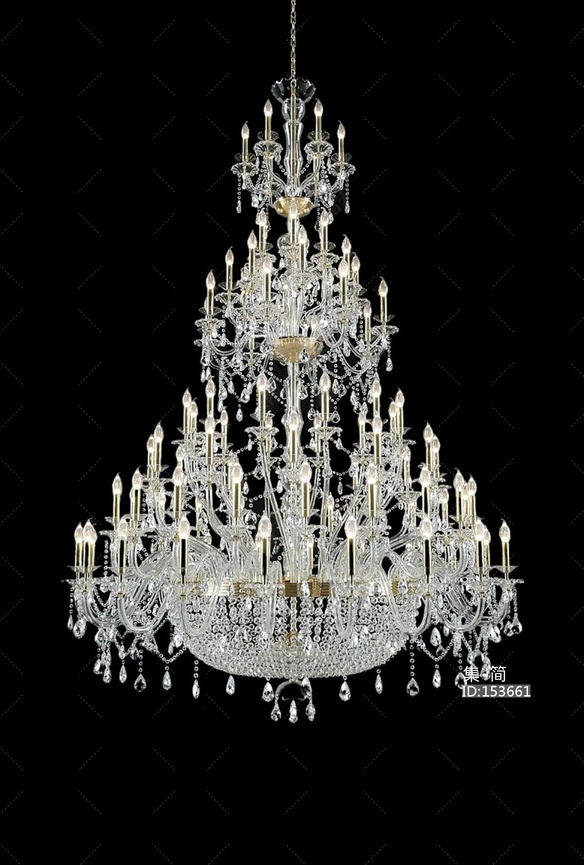 欧式吊灯_水晶吊灯3D模型
