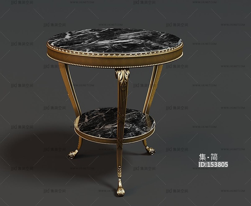 简欧 圆几 边几角几3D模型