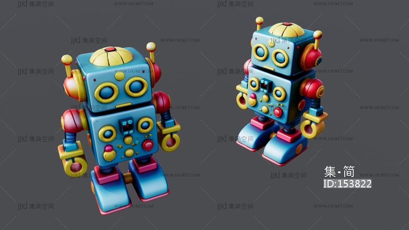 彩色机器人玩具 su草图模型