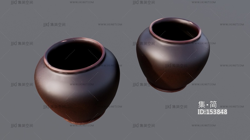 大罐子，瓶罐器皿 su草图模型