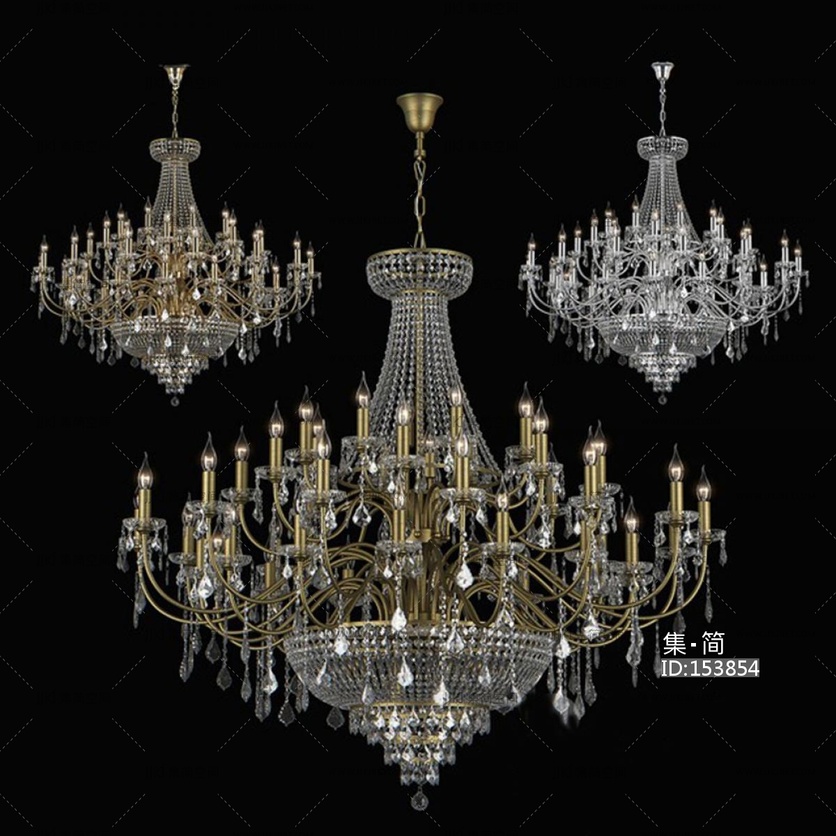 欧式水晶吊灯3D模型