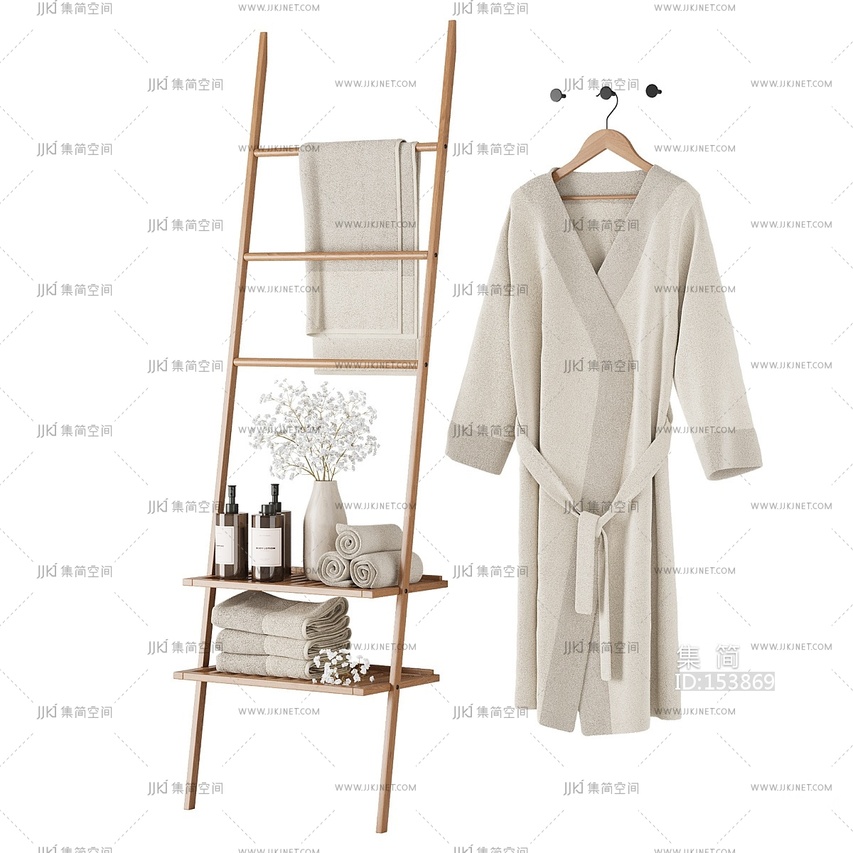洗浴用品_毛巾_浴袍，洗漱用品卫生间用品3D模型