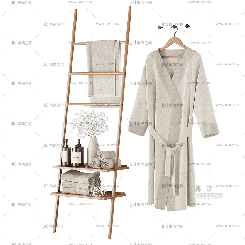 洗浴用品_毛巾_浴袍，洗漱用品卫生间用品3D模型