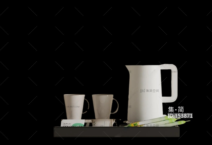 其他生活用品_酒店用品_烧水壶_矿泉水电热水壶水杯3D模型
